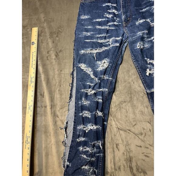 Levi's 40509-0215 36x32 Men's Jeans Orange Tab Blue Medium Wash 80's Destroyed - Picture 5 of 9